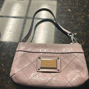 Pink Guess wristlet